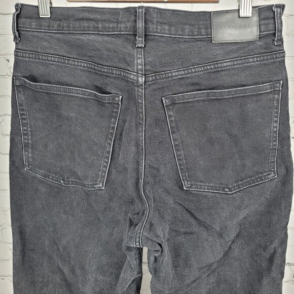 Everlane Black Denim Organic Cotton The Highway Jean Cropped Cut Off 30x22 - Picture 7 of 12